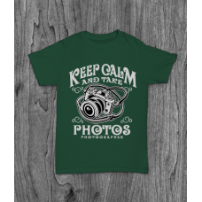 ФУТБОЛКА З ПРИНТОМ KEEP CALM AND TAKE PHOTOS фотографія