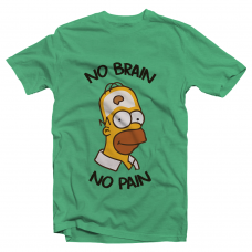 ФУТБОЛКА З ПРИНТОМ NO BRAIN NO PAIN фотографія