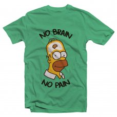 ФУТБОЛКА З ПРИНТОМ NO BRAIN NO PAIN фотографія