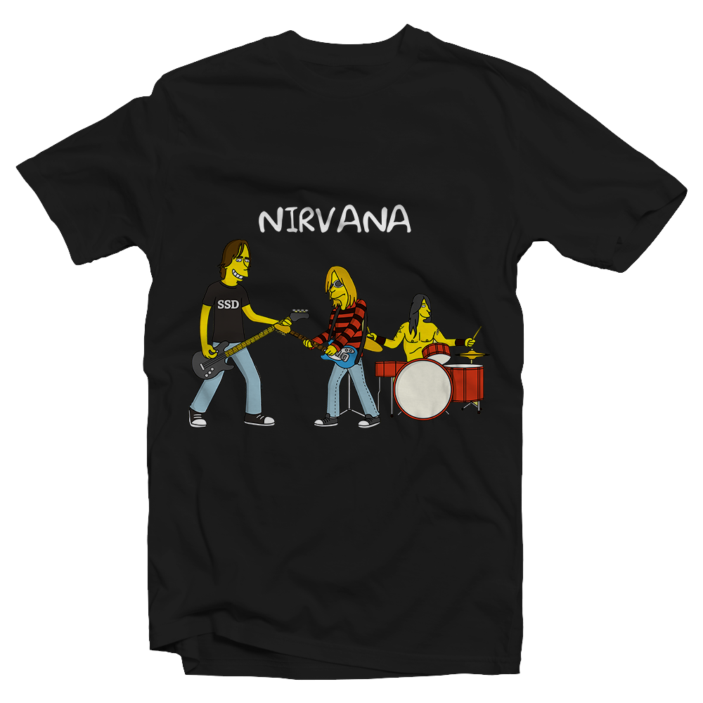 ФУТБОЛКА З ПРИНТОМ NIRVANA SIMPSONS STYLE фотографія