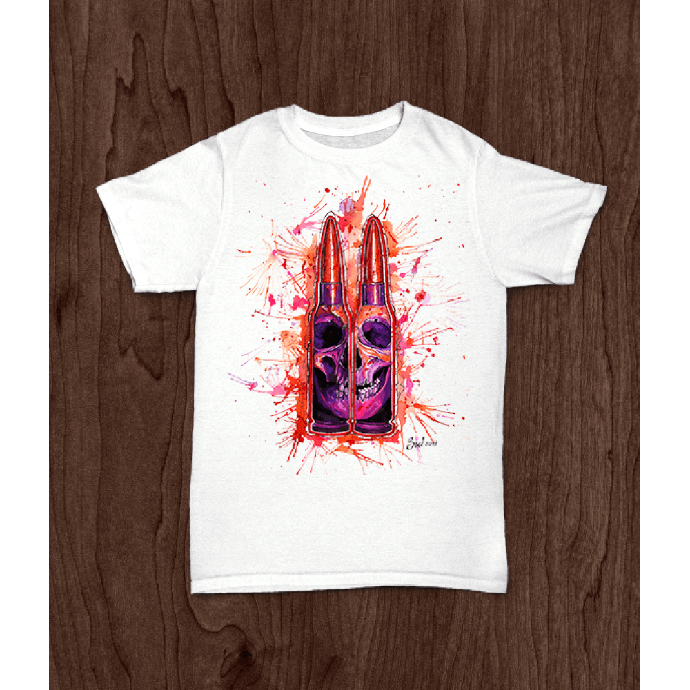 ФУТБОЛКА З ПРИНТОМ BULLET SKULL SIDART фотографія